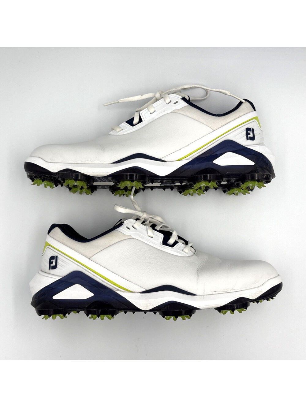 FootJoy Tour Alpha Golf Shoes Size 8.5 White/Navy/Lime 55536
